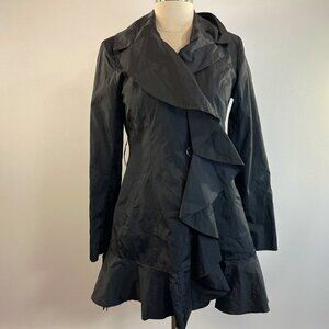 Cole Haan Women's Black Ruffled Lightweight Jacket - Size XS